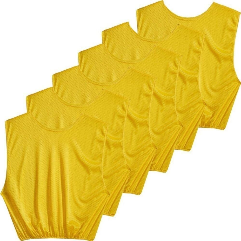 SKLZ Sports Mesh Practice Jersey Size Youth Pack of 6 Yellow New Football